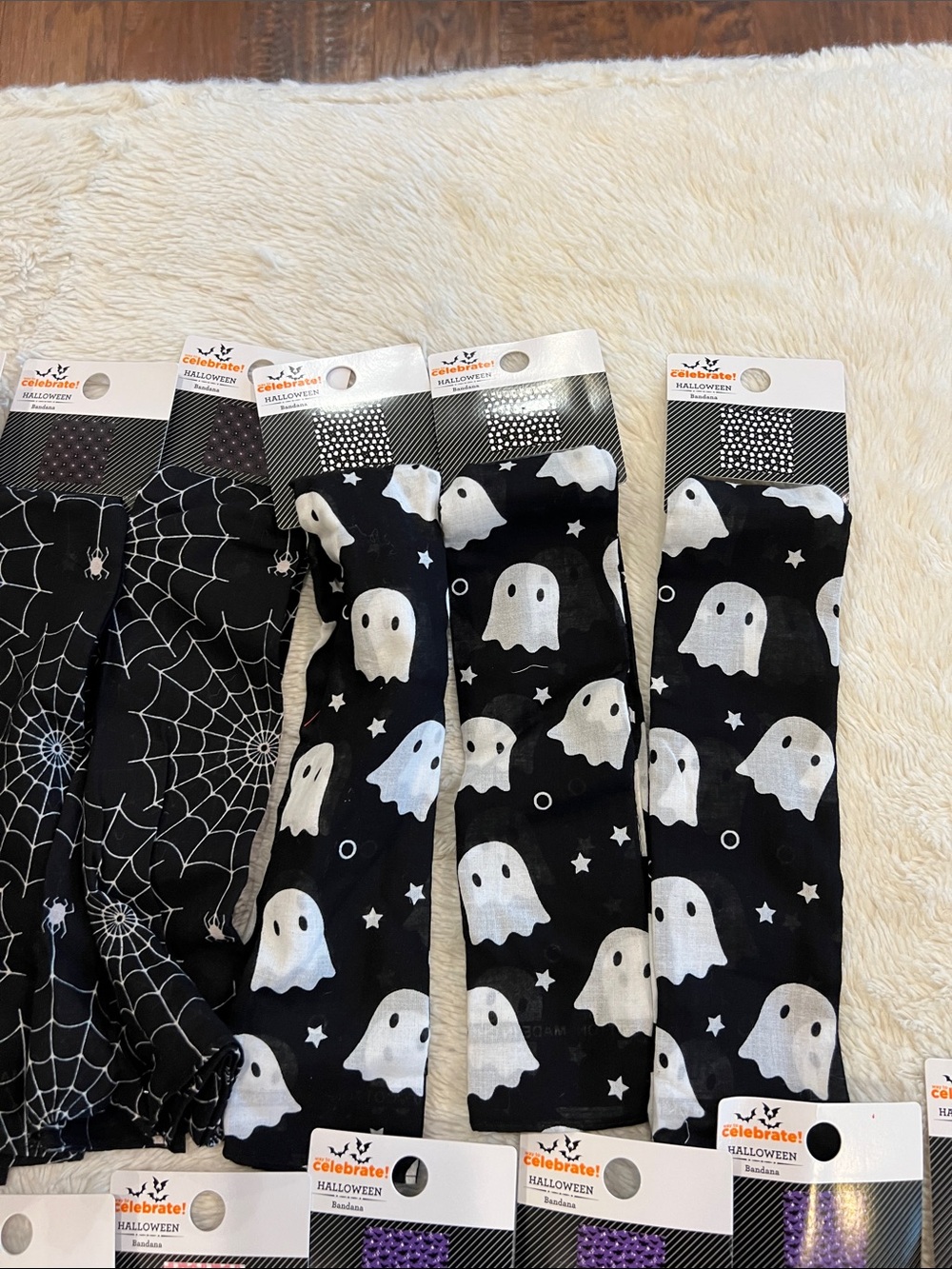 20 Halloween themed bandana ghost bat spider witch pumpkin NWT - Picture 6 of 8